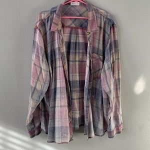 plaid flannel button down shirt